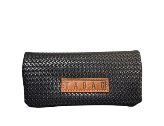Tabaquera TABAG Ecocuero Negra Entrelazada